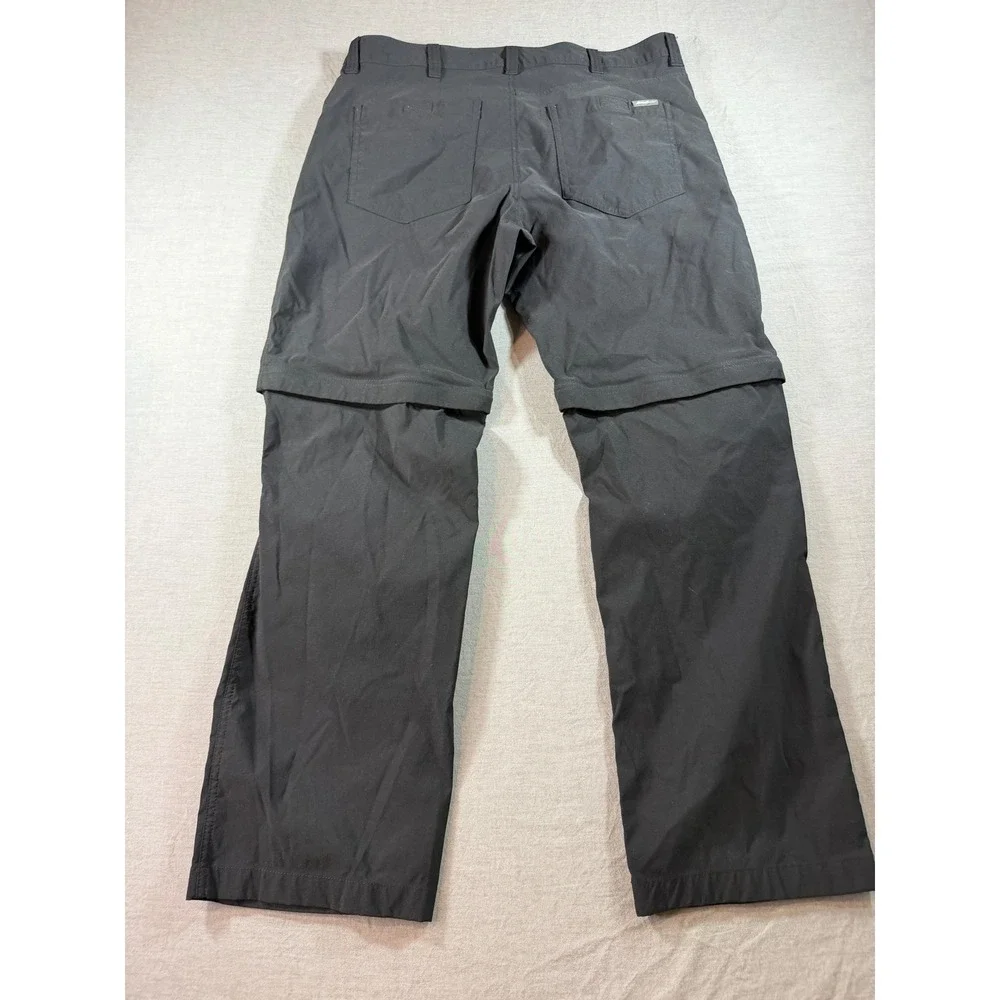 Eddie Bauer Convertible Pants Mens 36x30 Black Excellent Hiking Outdoor Zip Off